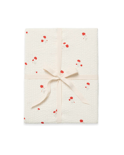 Garbo and Friends fitted sheet in the Seersucker Poppy print, The Archive Store