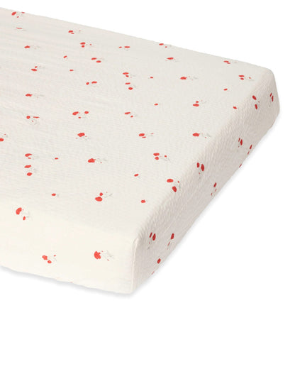 Garbo and Friends fitted sheet in the Seersucker Poppy print, The Archive Store
