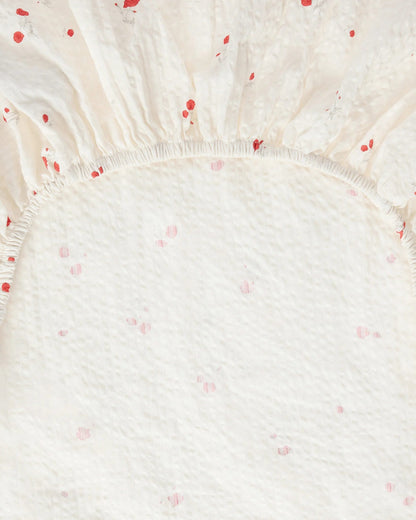 Garbo and Friends fitted sheet in the Seersucker Poppy print, The Archive Store
