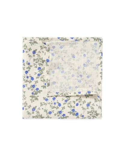 Floral-patterned fabric on a white background