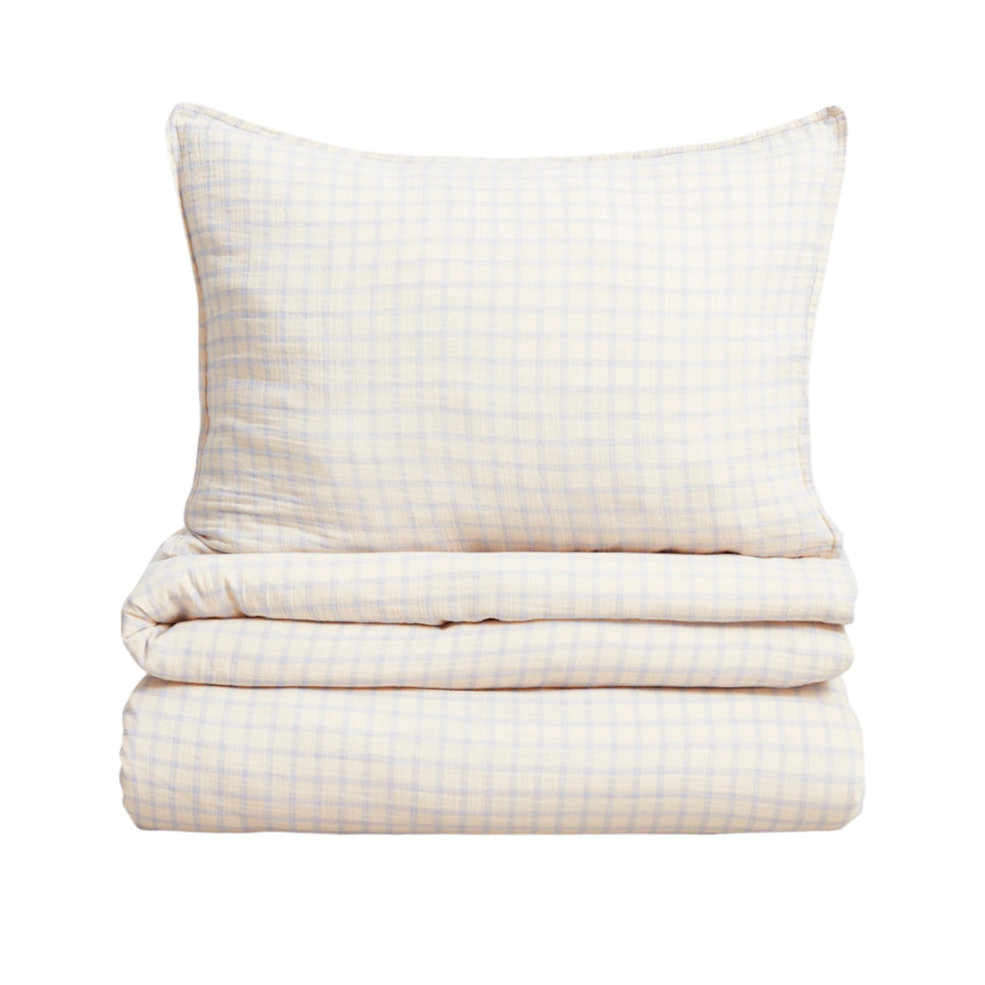 Gingham Sky Blue Bed Set