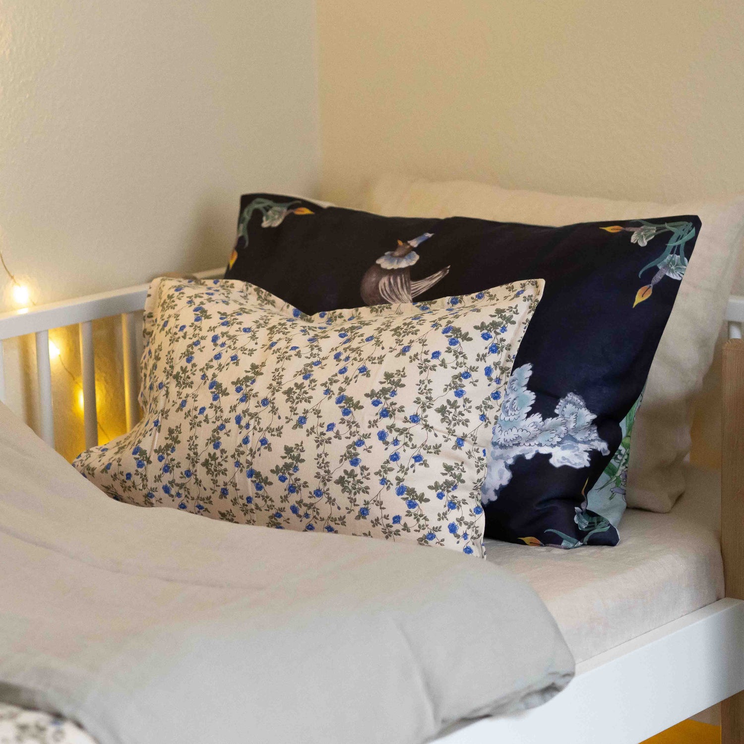 Reversible Pillow Cover Blackbird in the Water Mirror