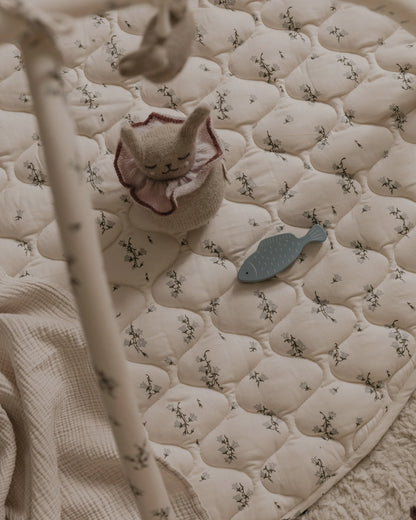 Satin Quilted Activity Playmat Bluebell