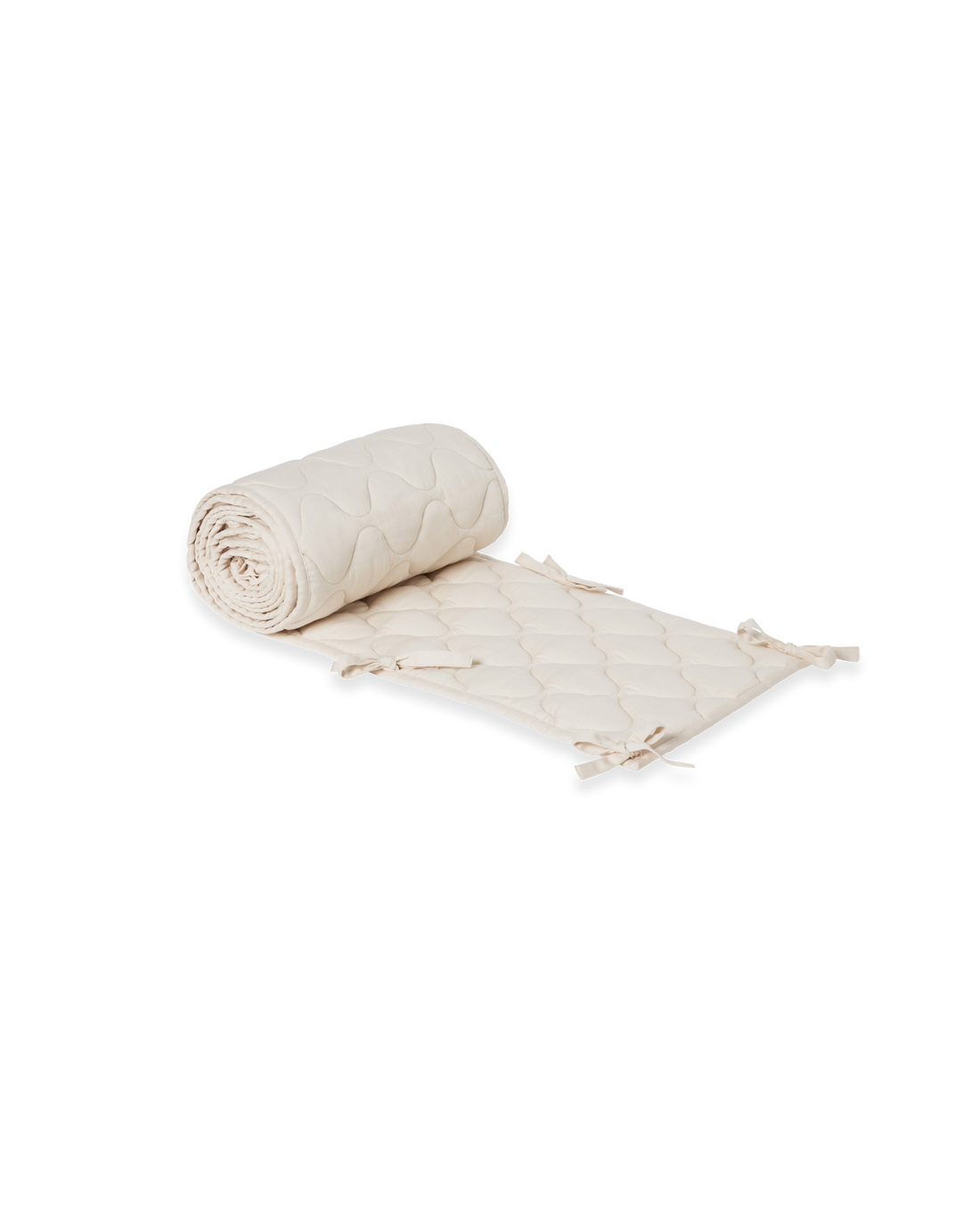 Satin Quilted Crib Bumper Ecru