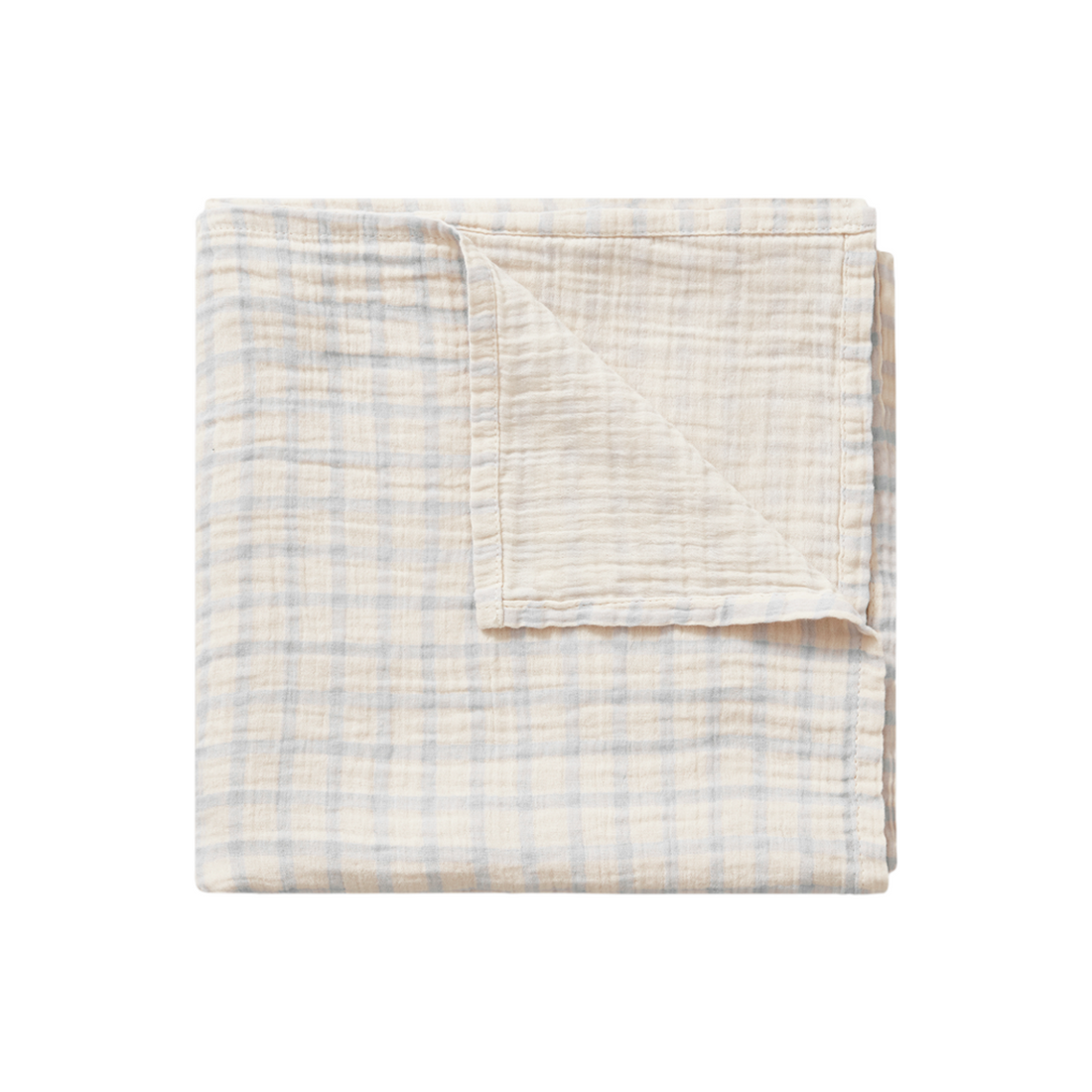 Gingham Sky Blue Swaddle Blanket