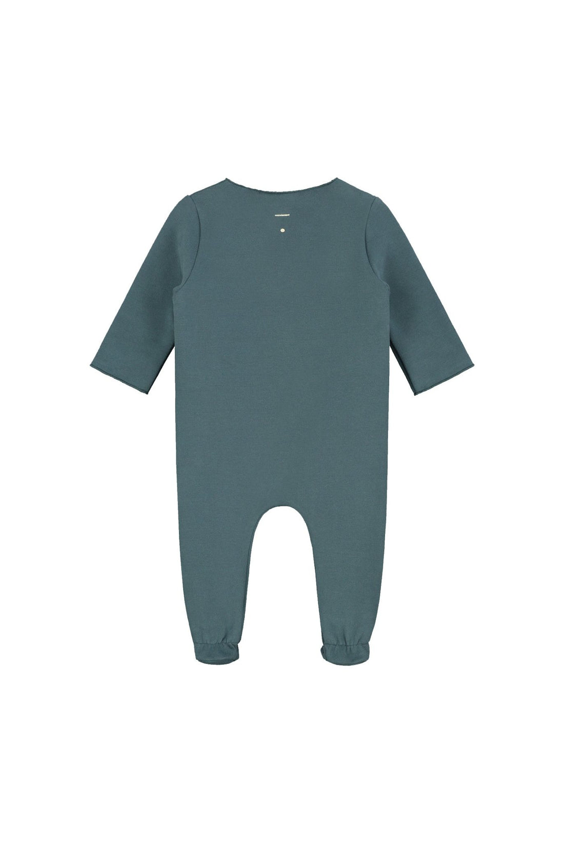 Back view of the Gray Label Newborn Suit in Blue Grey, on a white background