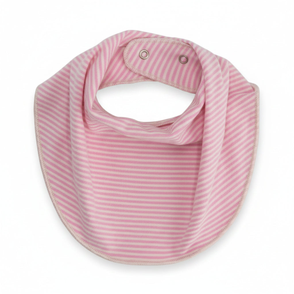 Pink striped baby bib