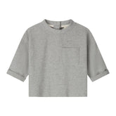 Gray short-sleeve shirt with a pocket