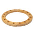 A natural wooden celebration ring with four holes, used for decoration during special occasions.