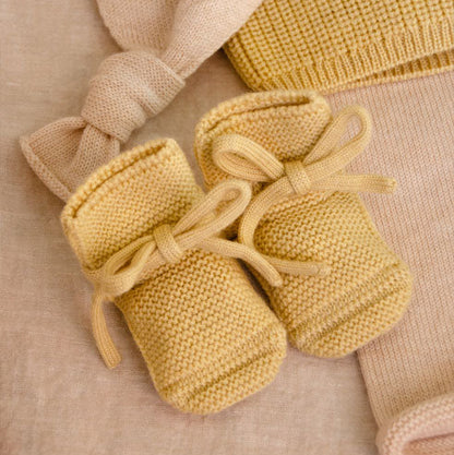 Merinowol Baby Slofjes Licht Geel