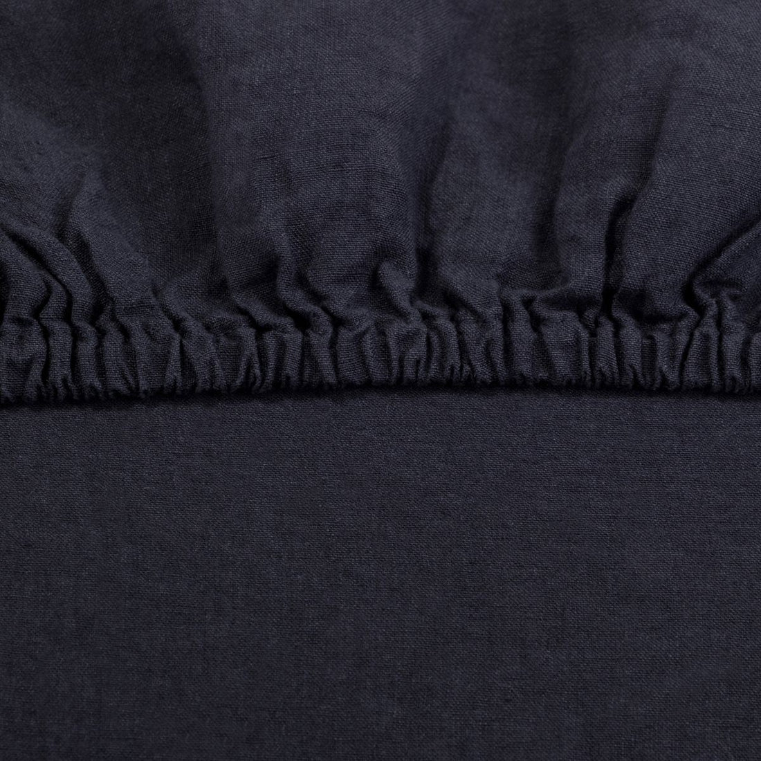 Linen Fitted Sheet Off Black