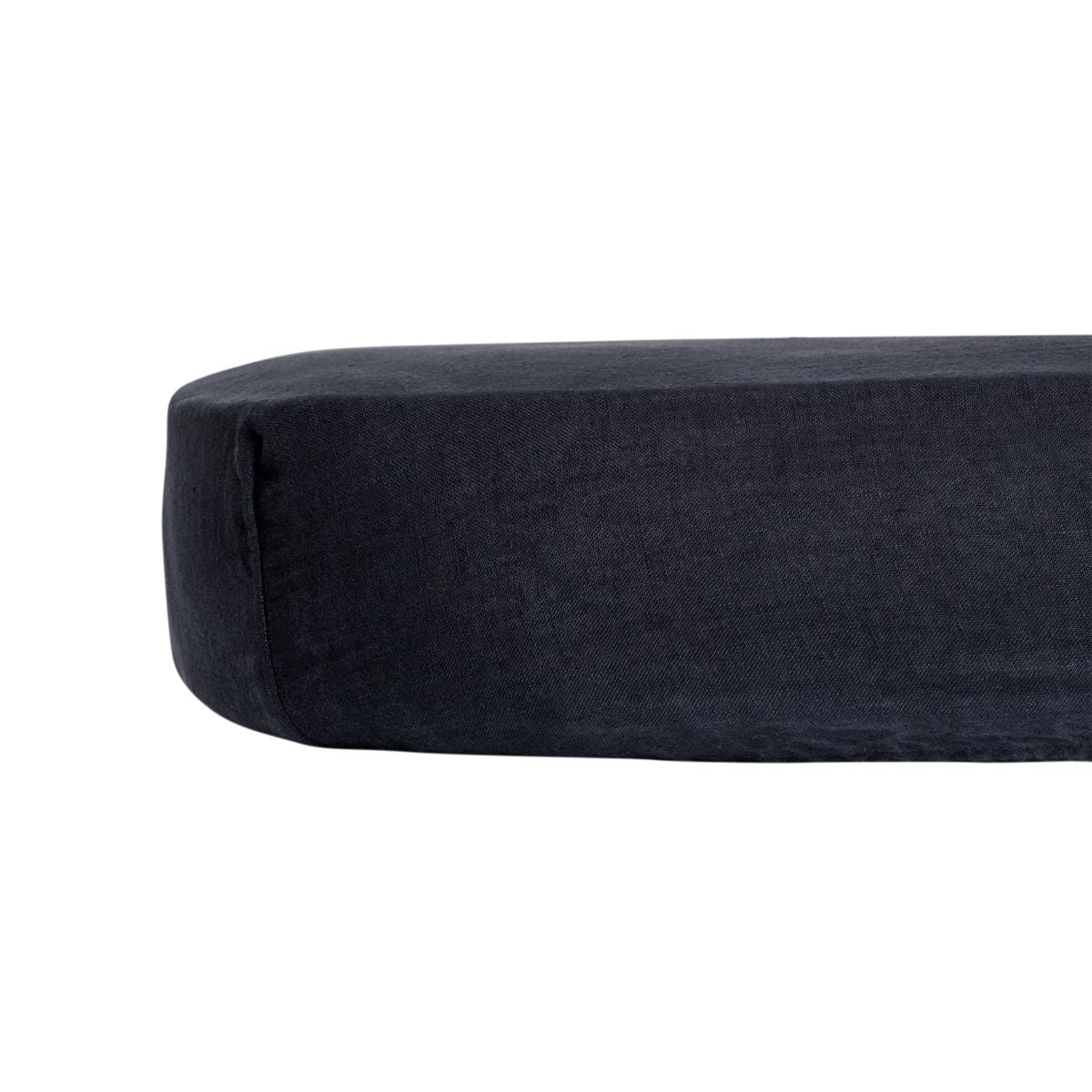Linen Fitted Sheet Off Black