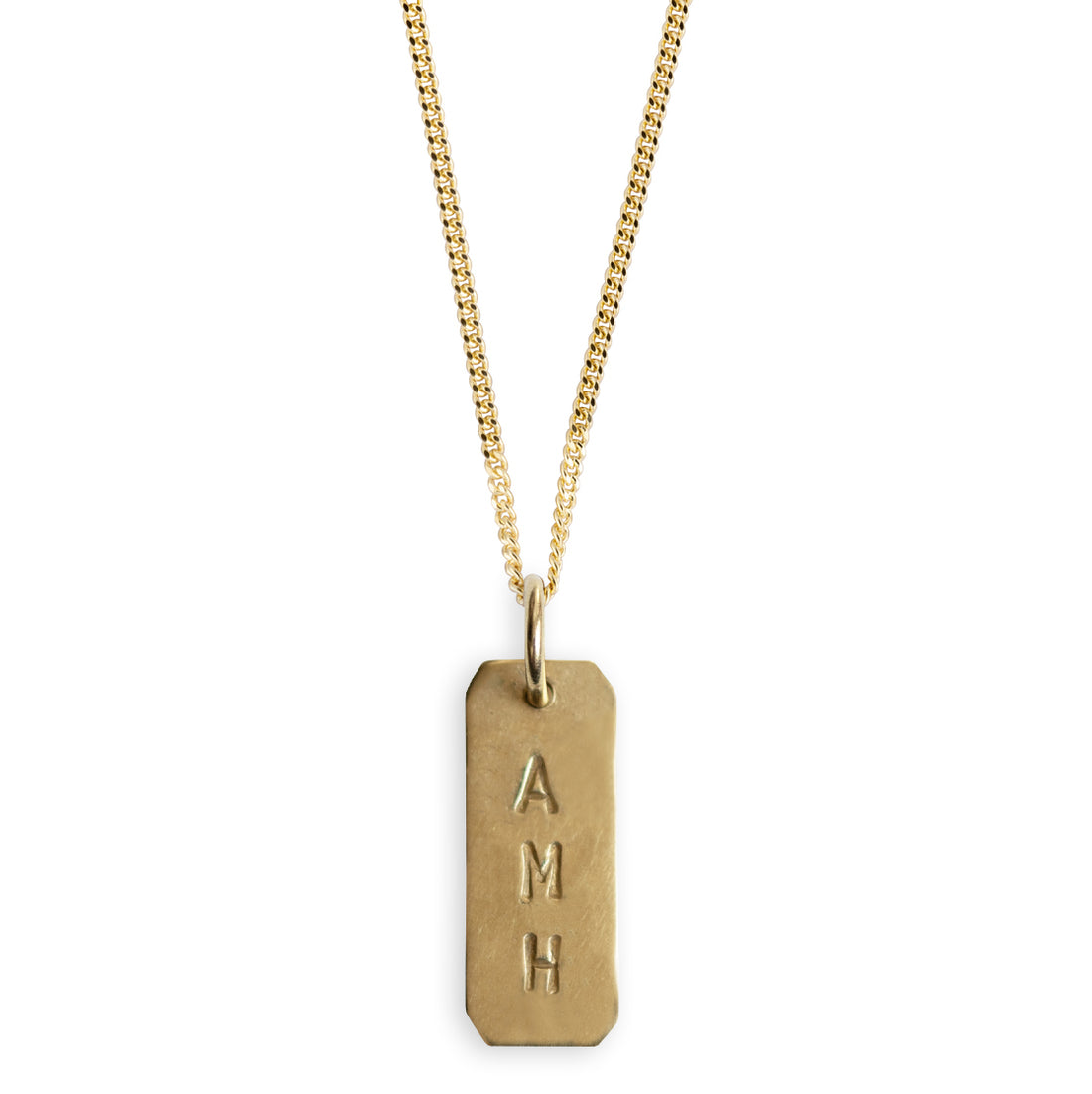 Rectangular Initial Hanger 14K Gold