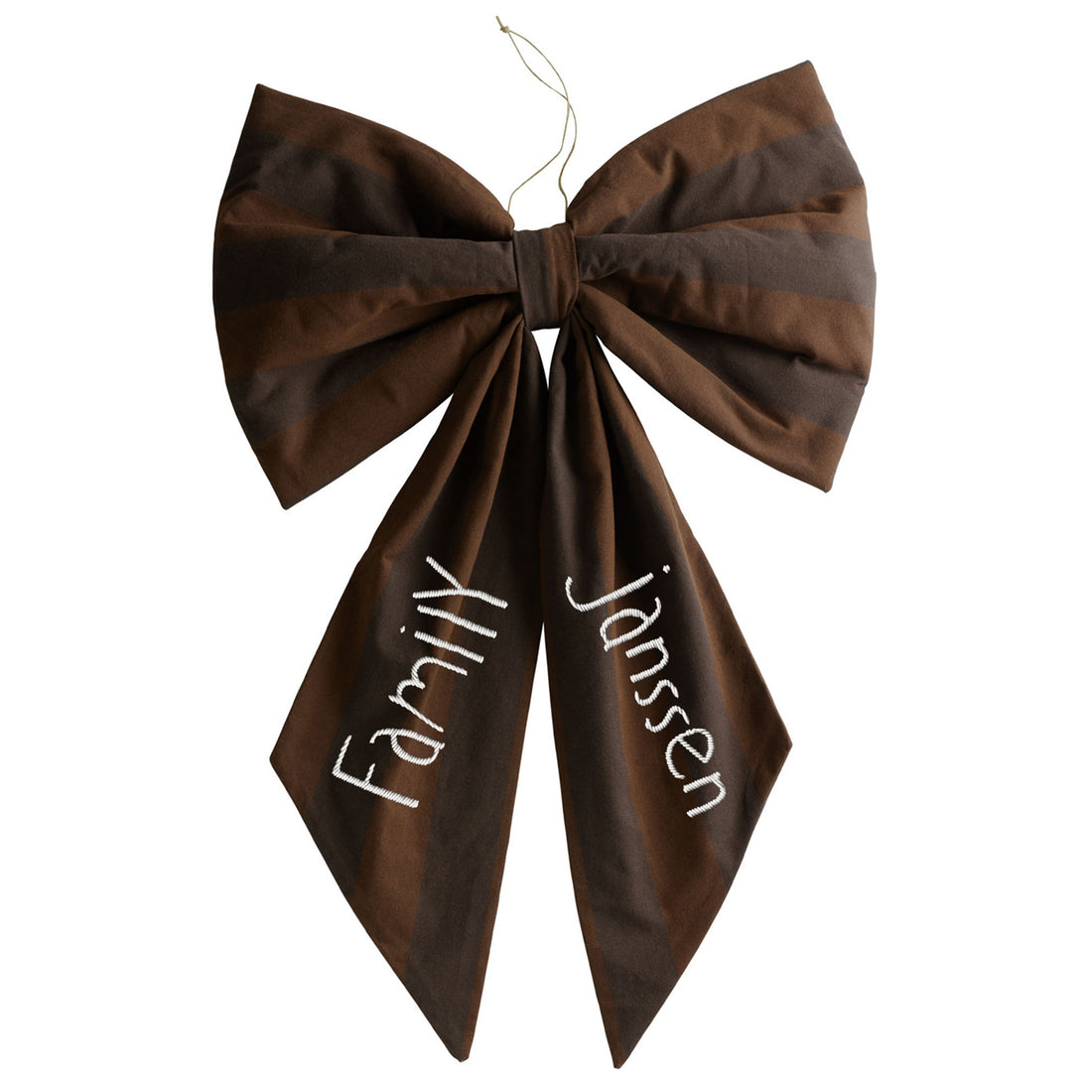 Personalized Festive Bow Brown Striped Large