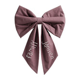 Large handmade fabric bow in cotton, 60x40 cm, plum colour