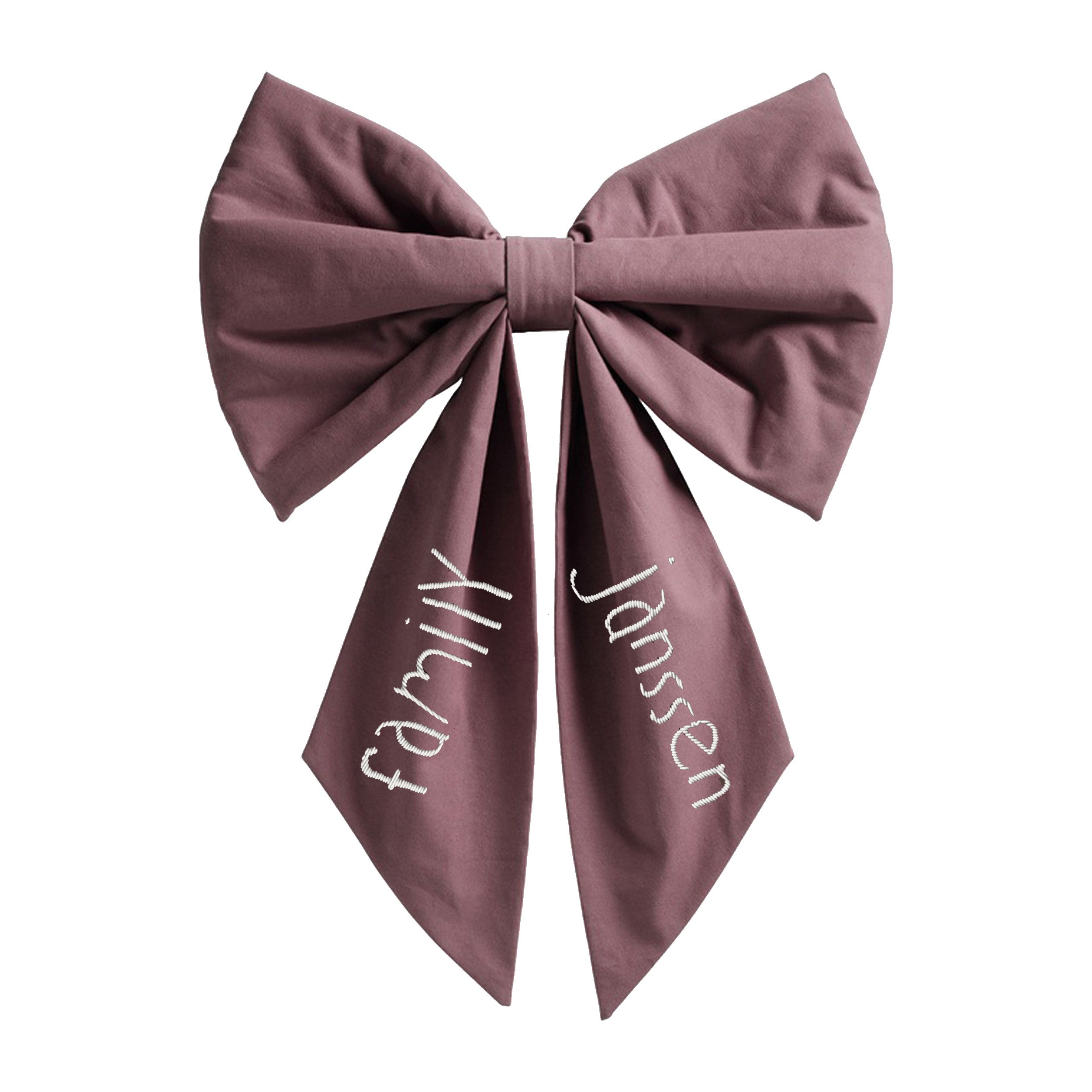 Personalised Festive Bow Large Plum