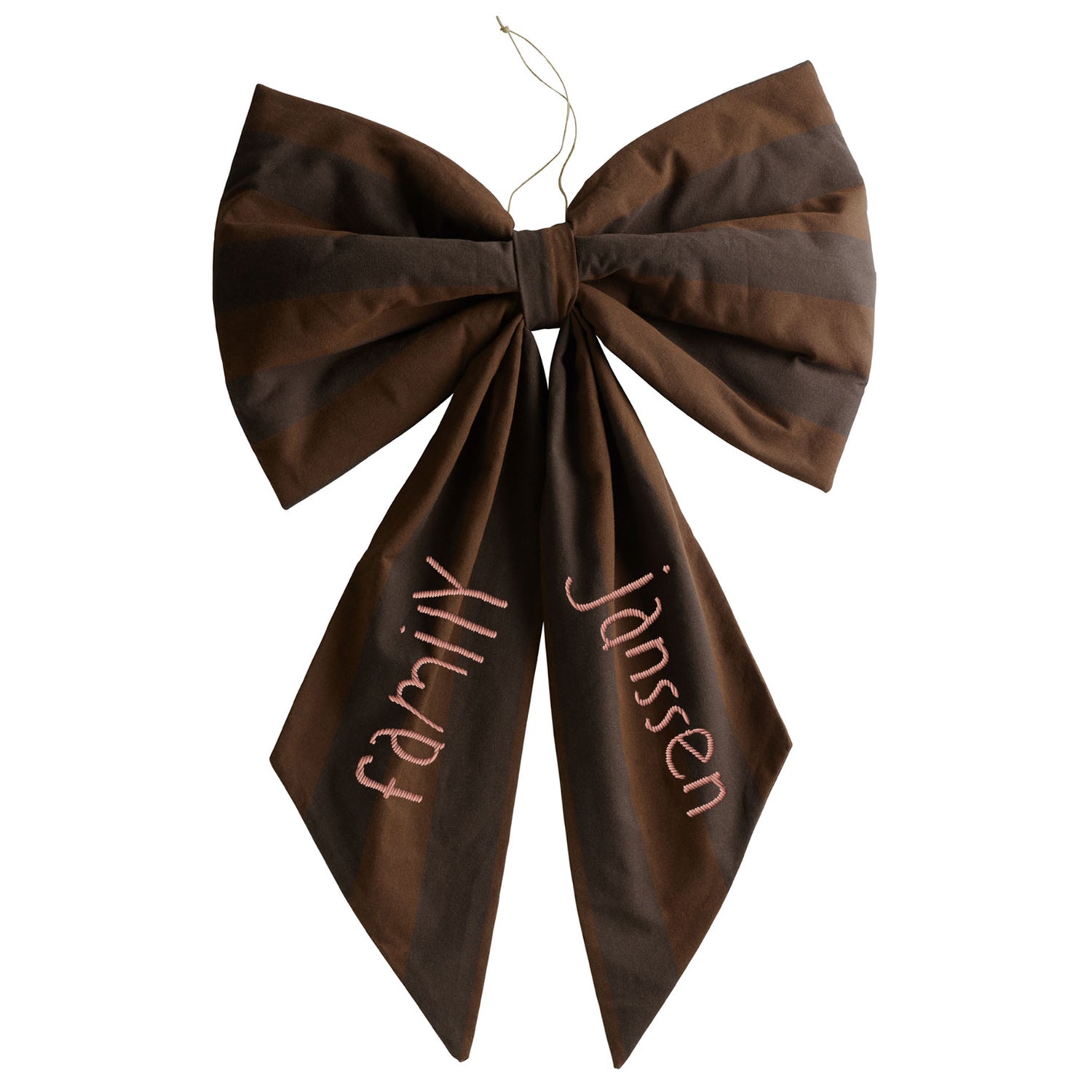 Personalized Festive Bow Brown Striped Large
