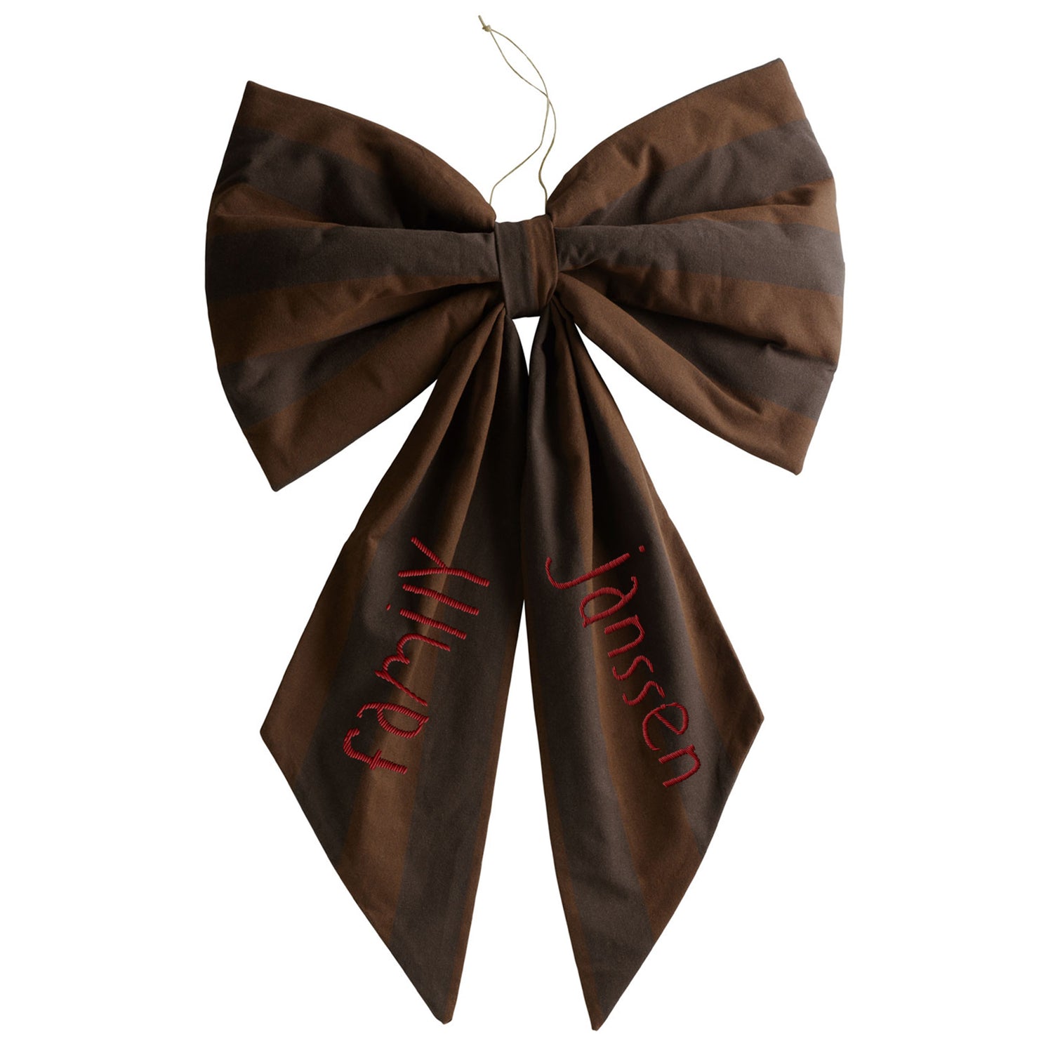 Personalized Festive Bow Brown Striped Large
