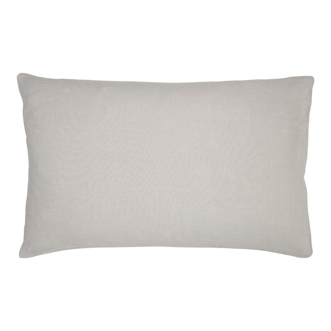 Hazel &amp; George Linen Pillow Cover in French Grey, a rectangular linen pillow with an envelope closure, on a white background