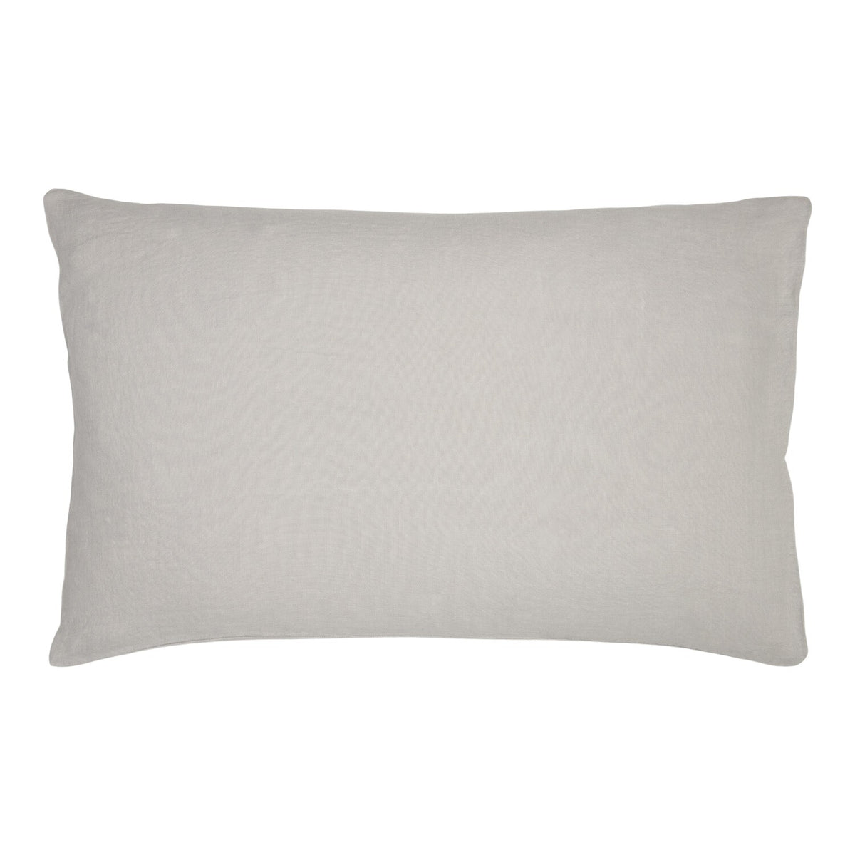 Hazel &amp; George Linen Pillow Cover in French Grey, a rectangular linen pillow with an envelope closure, on a white background