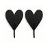 Hazel & George Metal Heart Hook Set of 2 in black, heart-shaped wall hooks on a white background