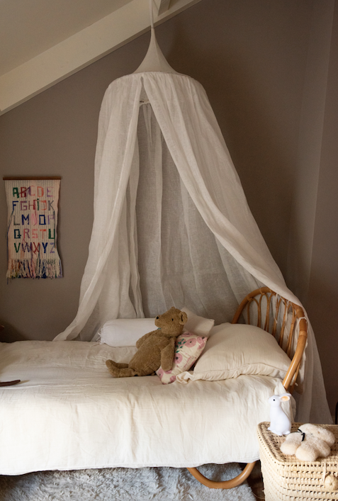 Linen Bed Canopy - Off White