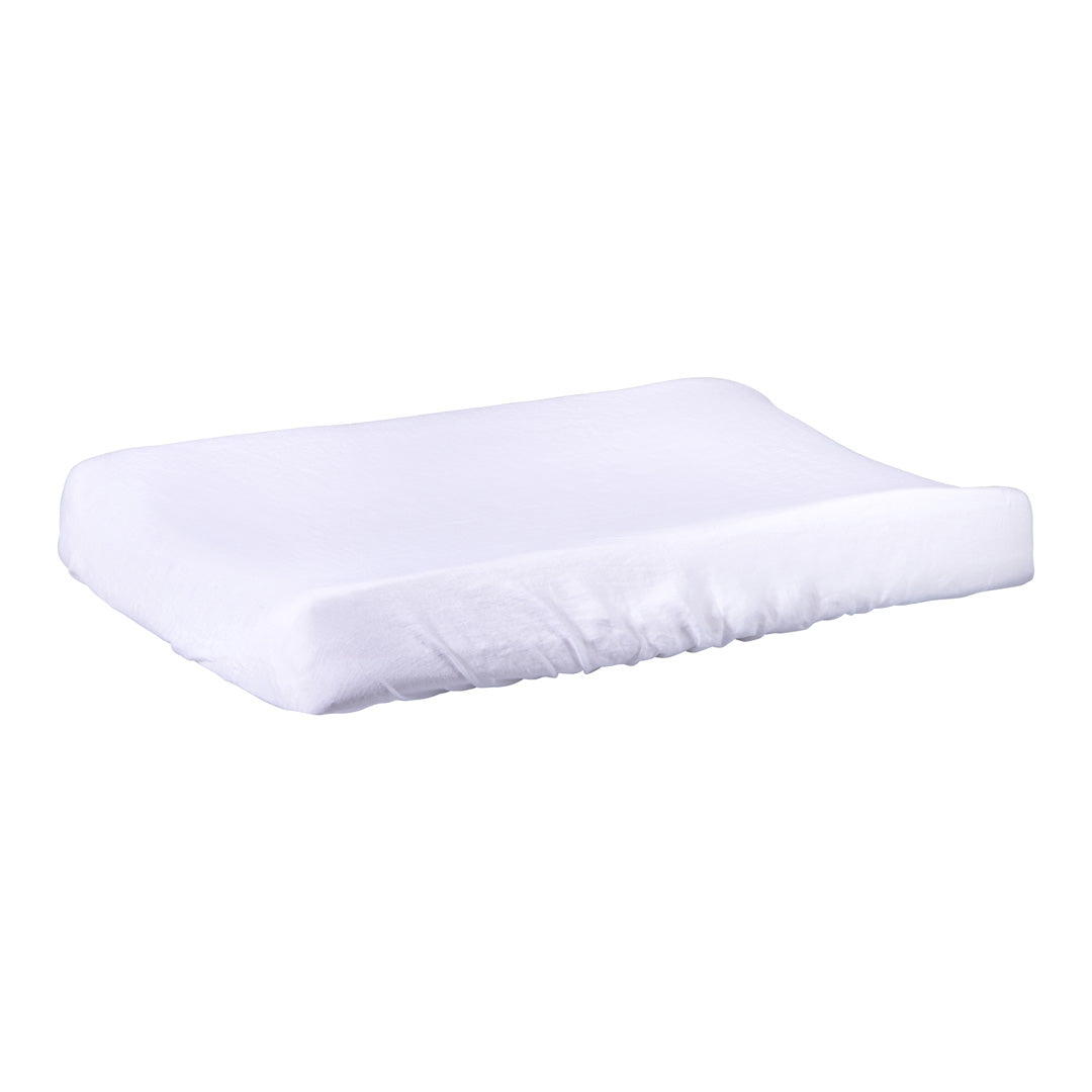 Linen Changing Pad Cover Blanc