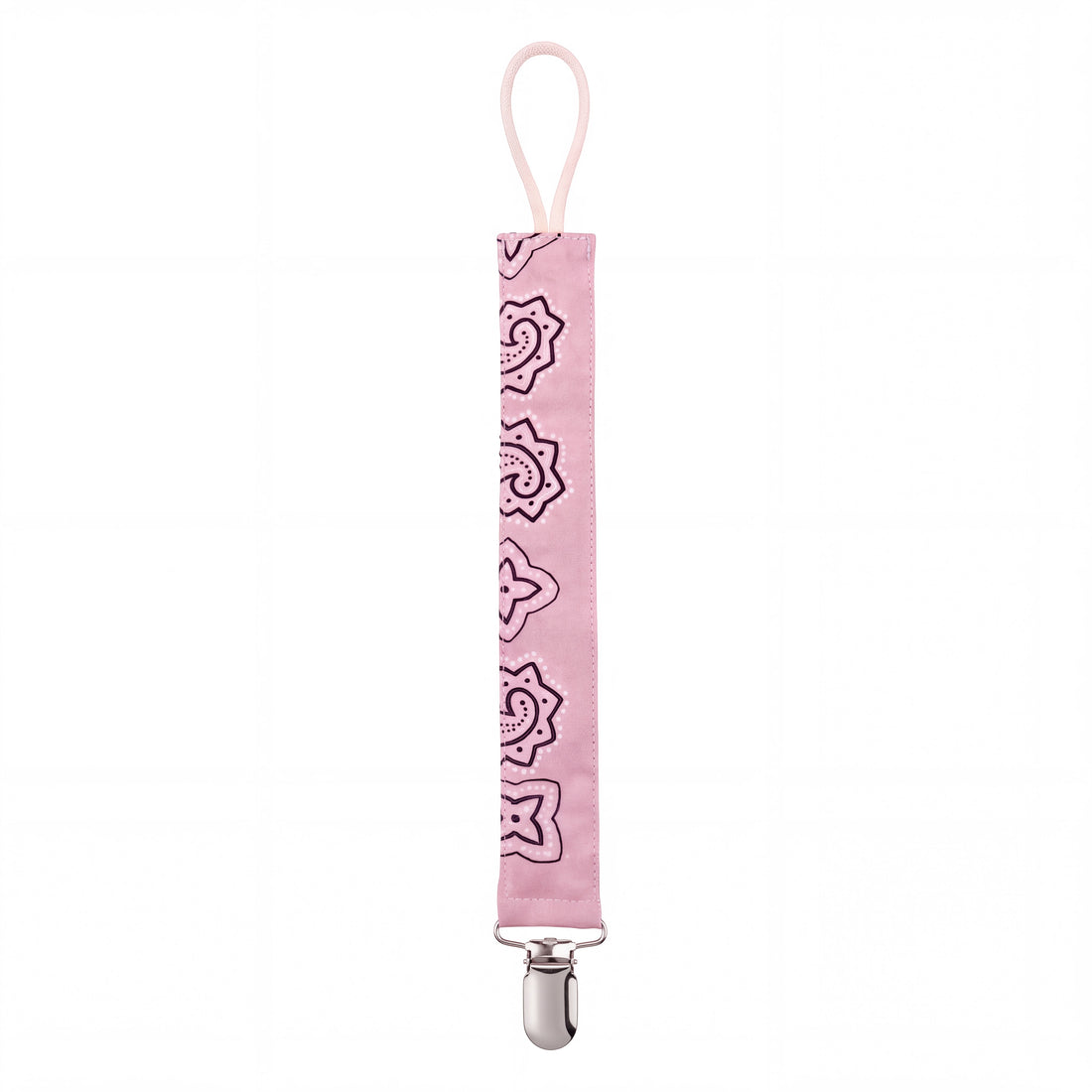 Reversible Bandana Pacifier Clip Cord Yellow Pink