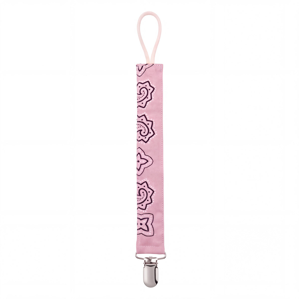 Reversible Bandana Pacifier Clip Cord Yellow Pink
