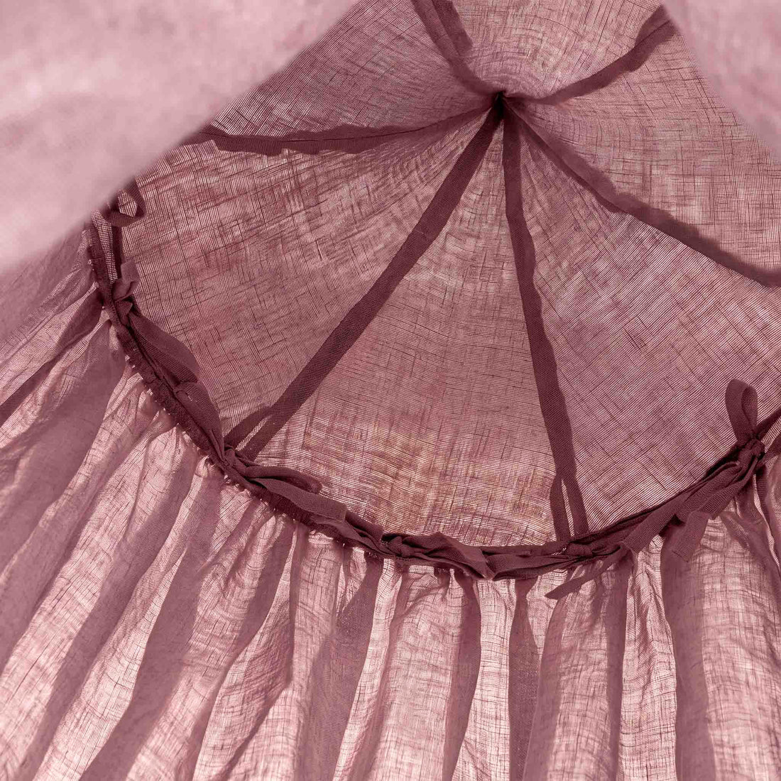 Linen Bed Canopy - Plum