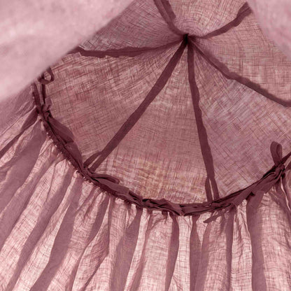 Linen Bed Canopy - Plum