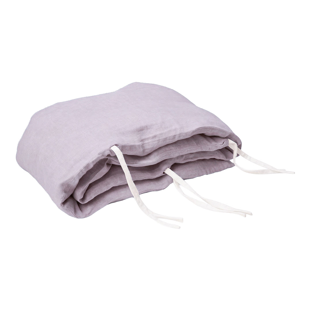 Linen Cover for Cot Bumper Dusty Lilac