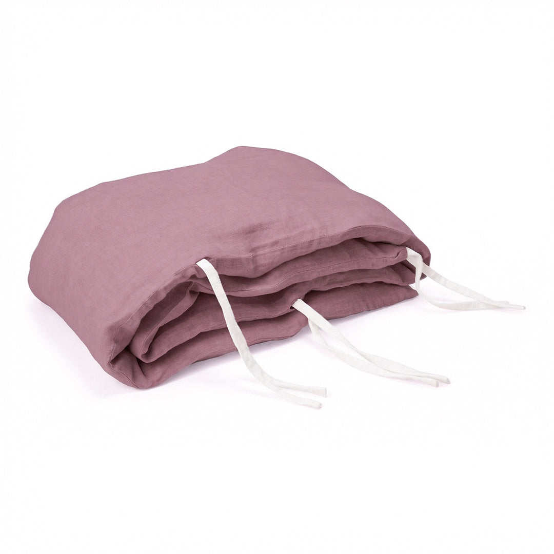 Linen Cover for Cot Bumper Plum