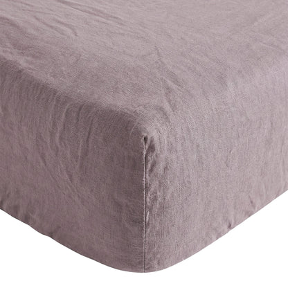 Linen Fitted Sheet Dusty Lilac