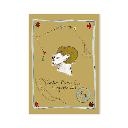 Zodiac Sign Birth Poster Aries