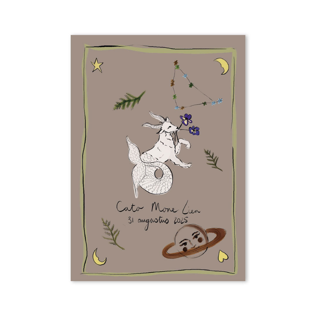 Zodiac Sign Birth Poster Capricorn