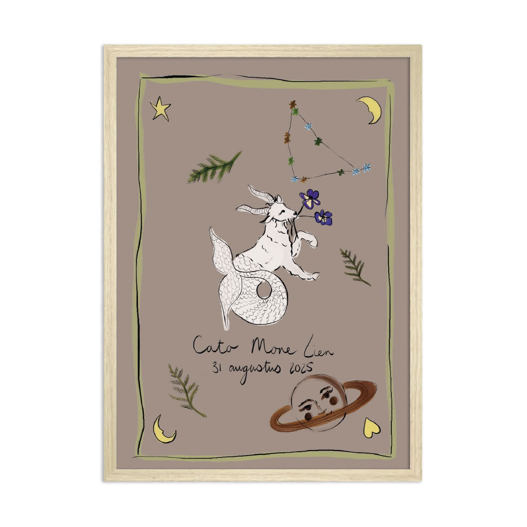 Zodiac Sign Birth Poster Capricorn