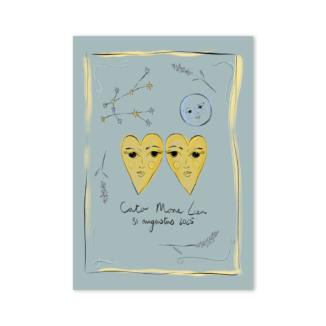 Zodiac Sign Birth Poster Gemini