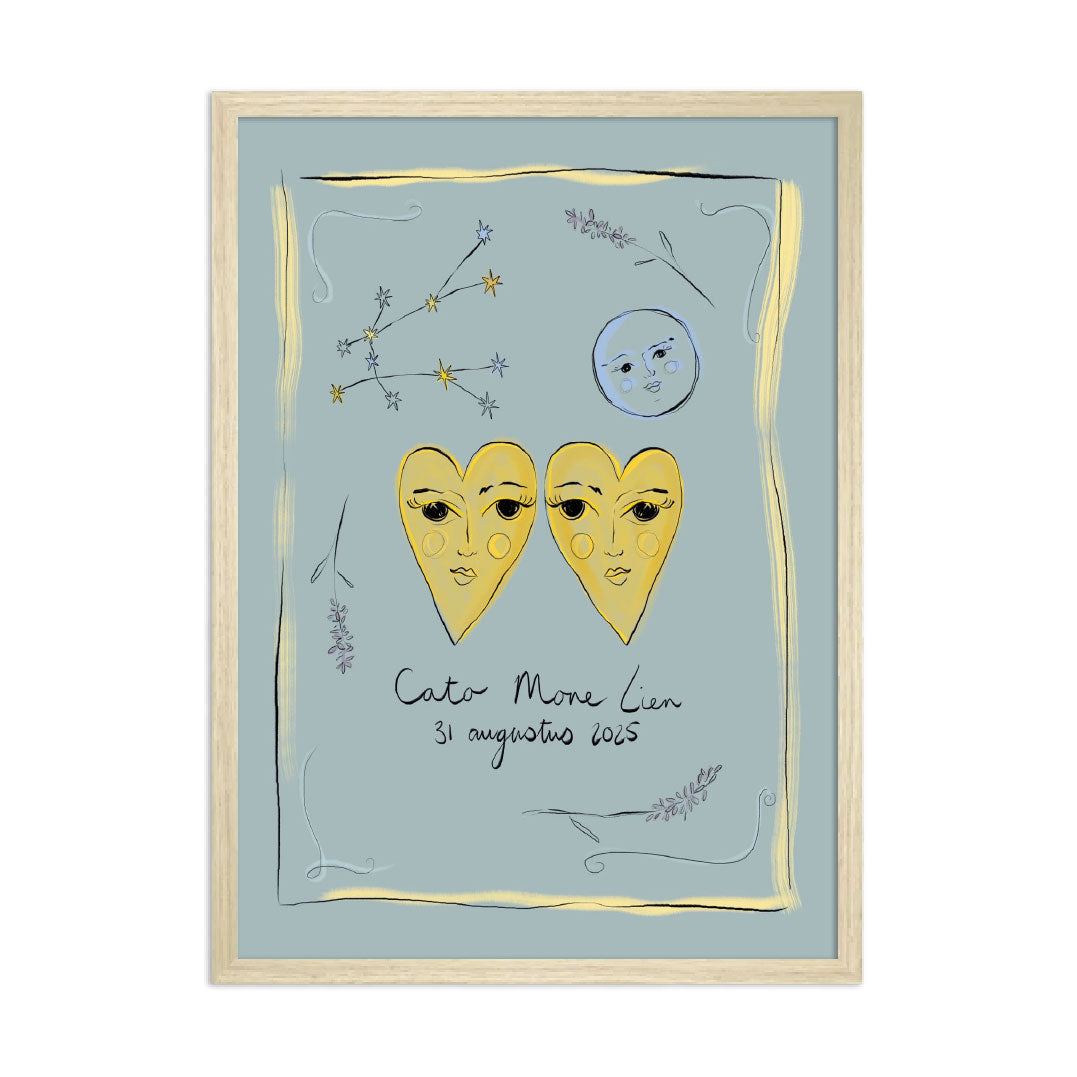 Zodiac Sign Birth Poster Gemini