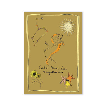 Zodiac Sign Birth Poster Leo
