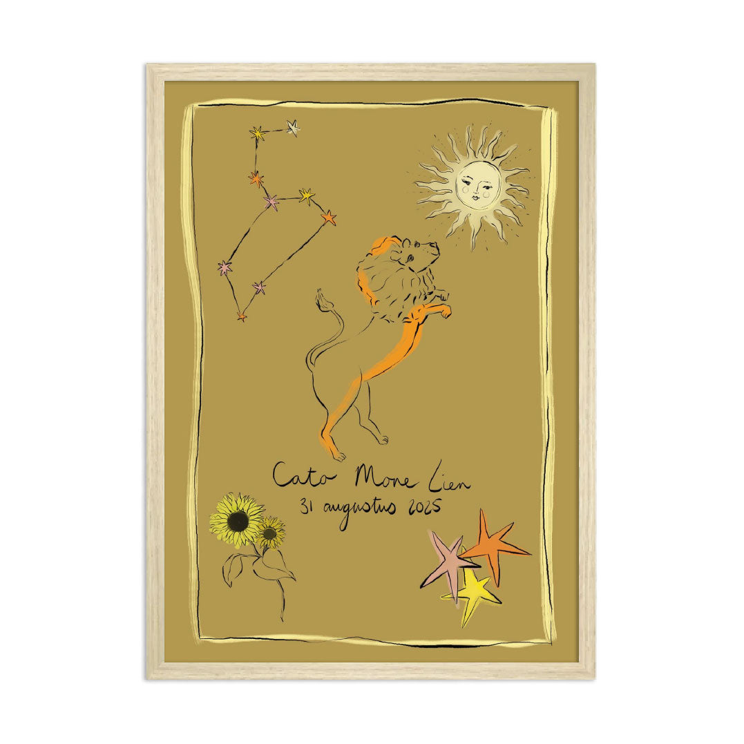 Zodiac Sign Birth Poster Leo