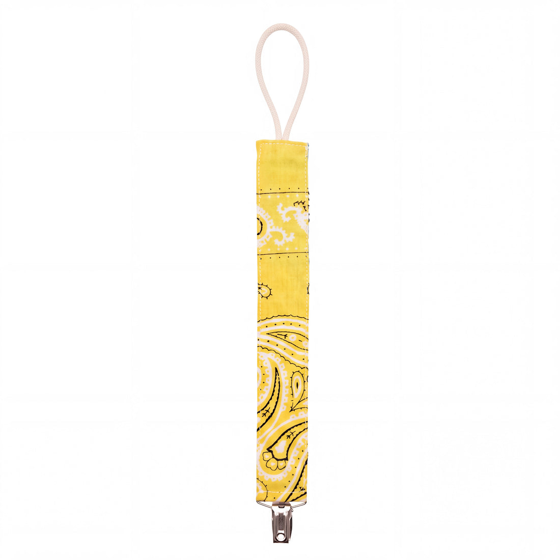 Reversible Bandana Pacifier Clip Cord Blue Yellow