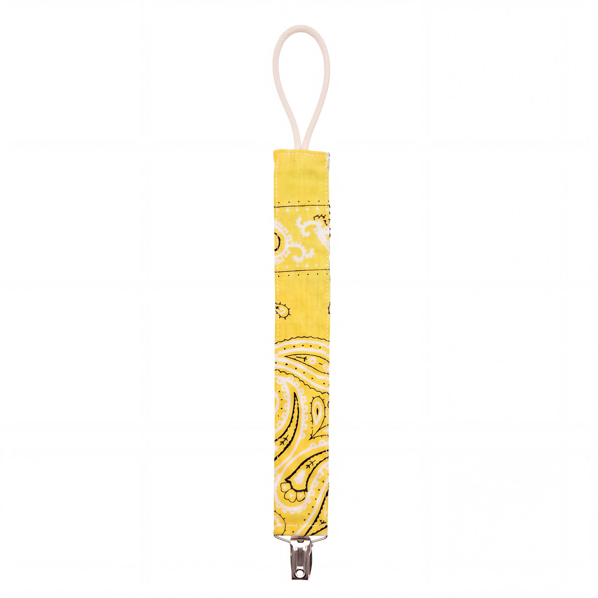 Reversible Bandana Pacifier Clip Cord Blue Yellow