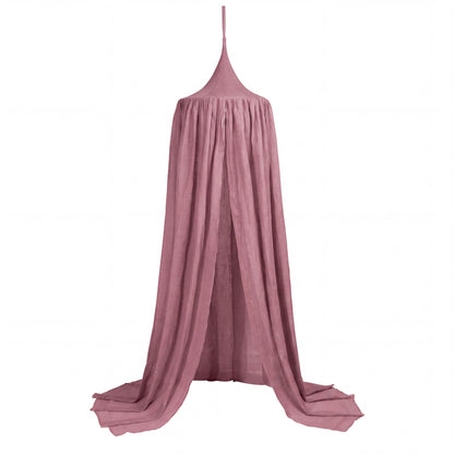 Linen Bed Canopy - Plum