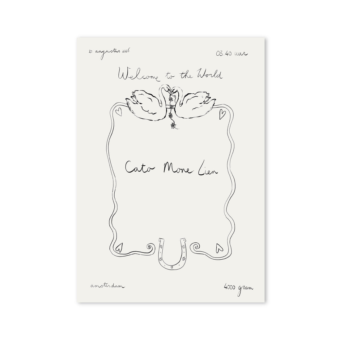Welcome to the World Birth Poster