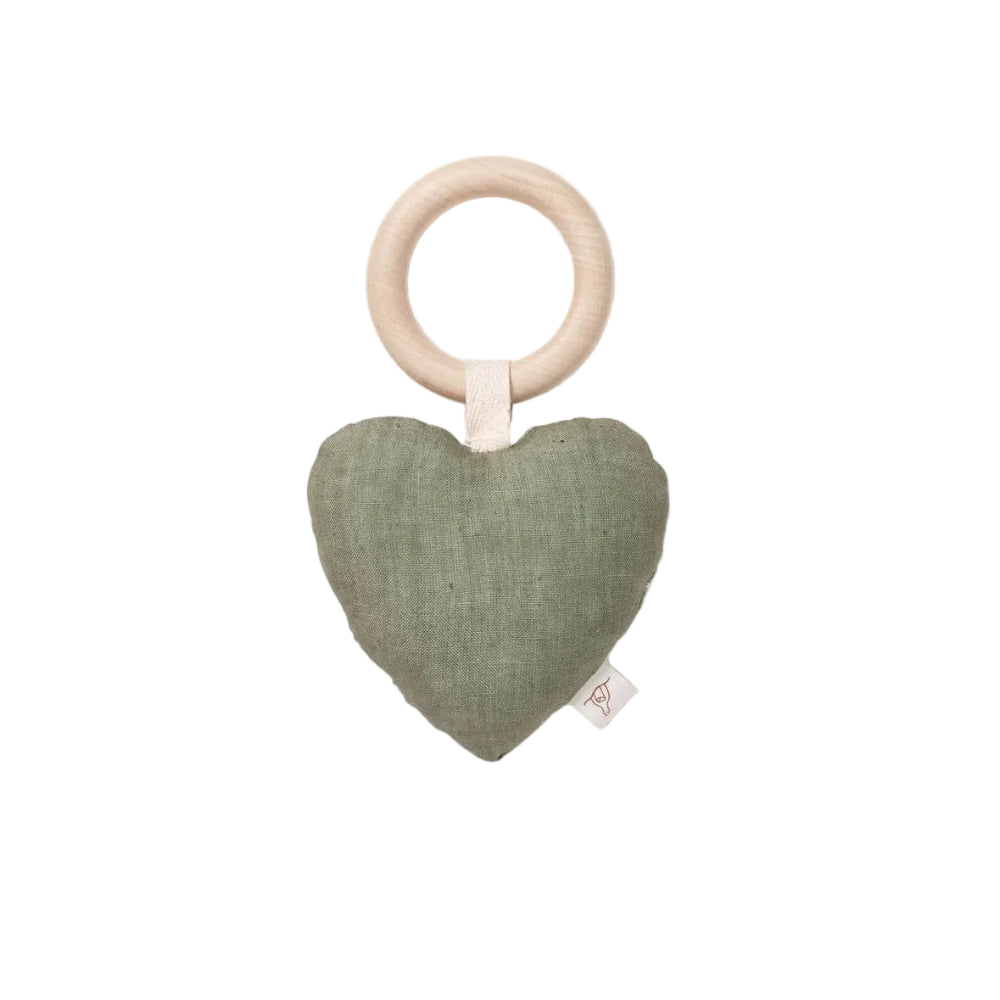 Heart Rattle Teether Green