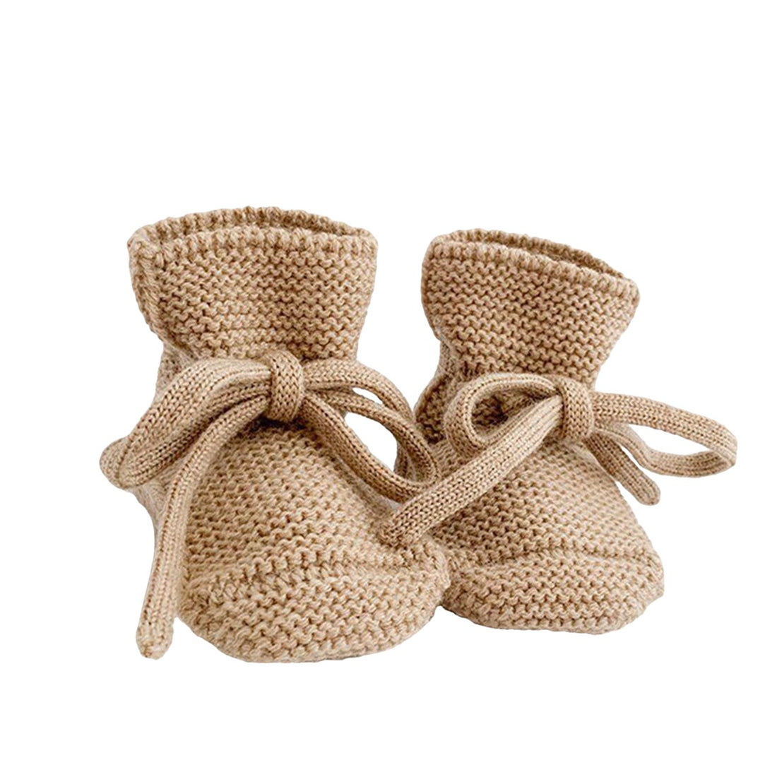 Hvid Baby Booties Sand – merino wool baby booties