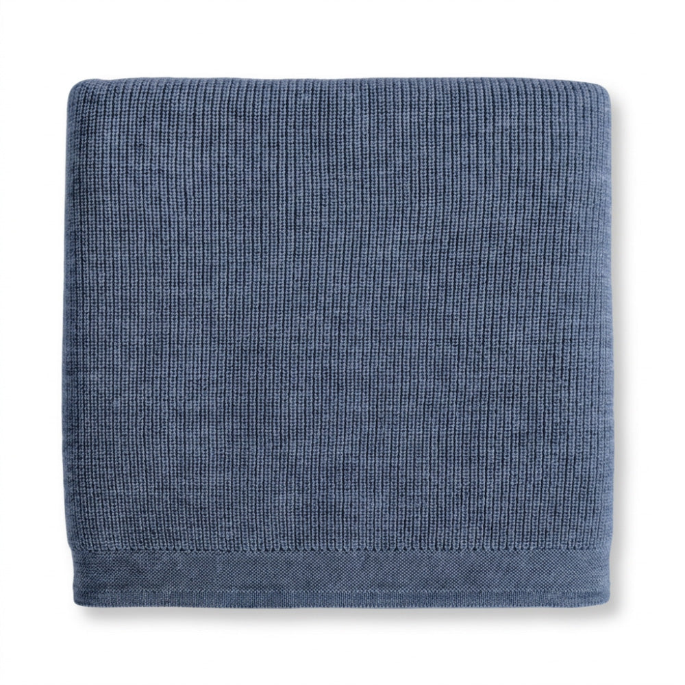 Hvid Felix Wollen Deken Denim