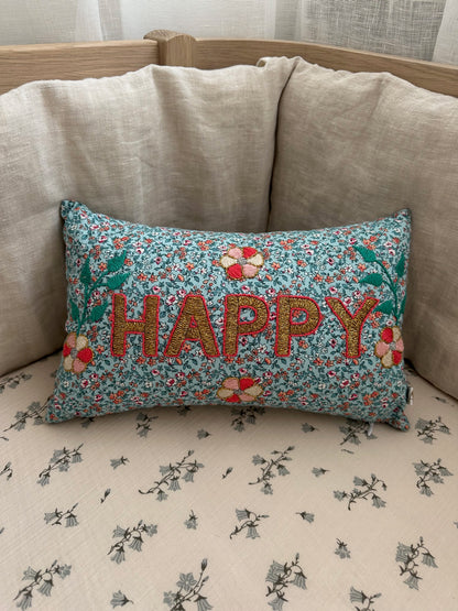 Happy Mini Cushion Gold 20x30