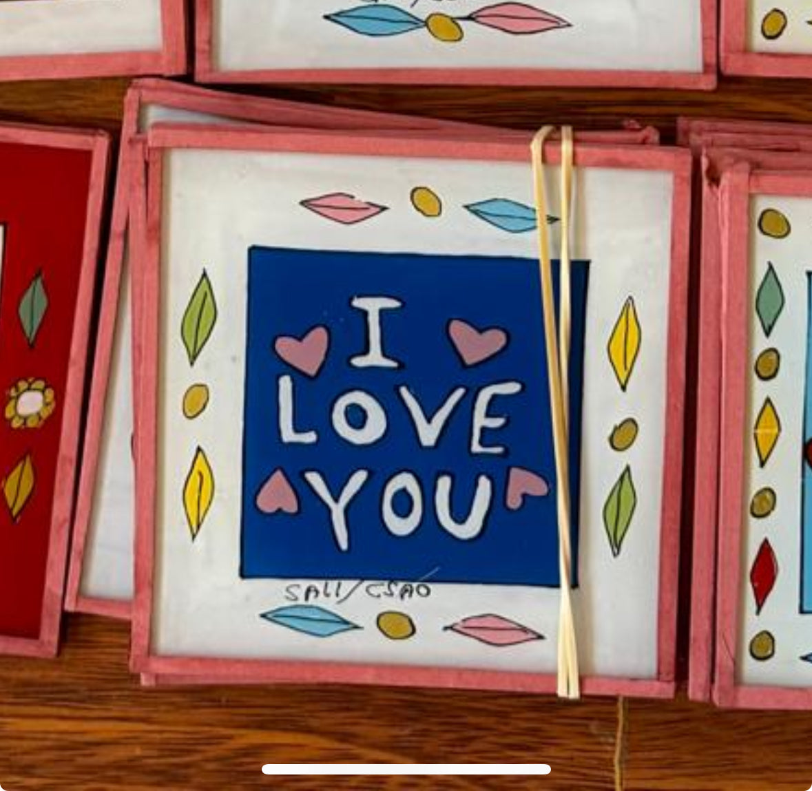 I Love You Painting Navy - Mini